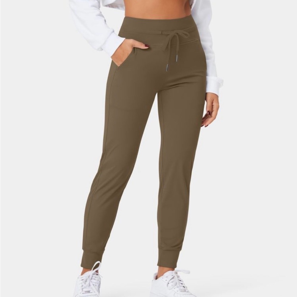 Halara Airy High Waisted Drawstring Plain Cool Touch Full Length Joggers